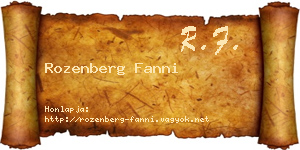 Rozenberg Fanni névjegykártya